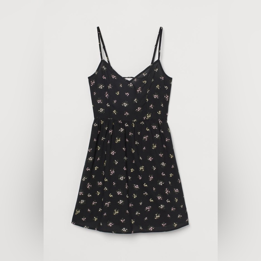 H&M Black/Floral Short Dress
